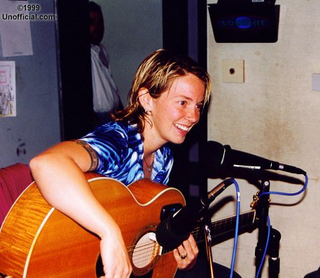Patrice Pike of Sister 7 at a local radio station, Austin, Texas