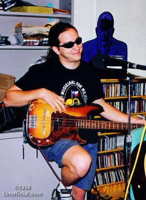 Josh Daukins of Breedlove at a local radio station, Austin, Texas