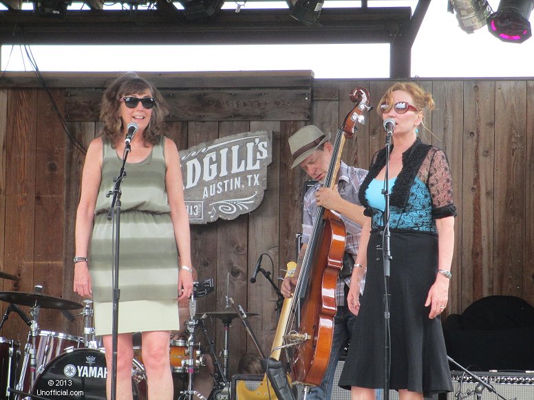 Lissa Hattersley, Brad Hauser and Penny Jo Pullus of Greezy Wheels onstage at the Steamboat Reunion at Threadgill's World Headquarters, Austin, Texas