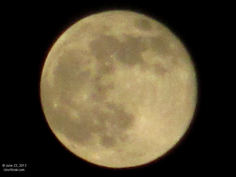 June 23, 2013 Supermoon from northwest Travis County, Texas