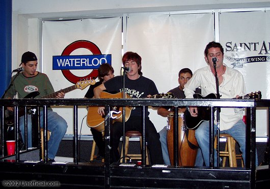 Omar Vall&eacute;jo, Alex Vall&eacute;jo, A.J. Vall&eacute;jo, Diego Simmons and Heath Clark of Vall&eacute;jo at Waterloo Records, Austin, Texas