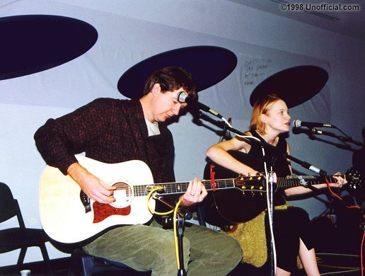 Bruce Robison and Kelly Willis at a local radio station, Austin, Texas