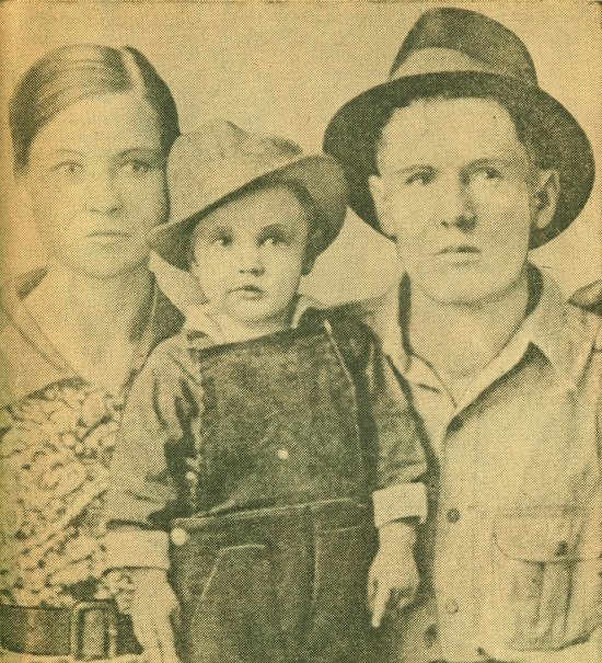 Gladys Presley, Elvis Presley and Vernon Presley - 1938
