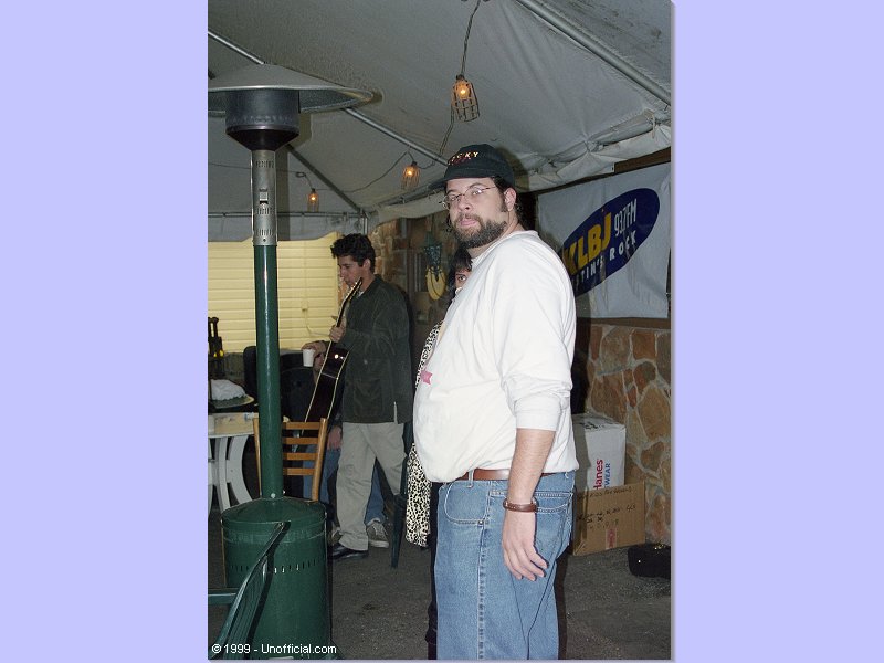 KLBJ-FM's Jeff 'Yetti' Gish and Storyville guitarist David Grissom at Shady Grove, Austin, Texas